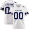 White2268 Custom White Navy Authentic Football Jersey