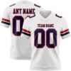 Custom White Navy-Red Authentic Football Jersey