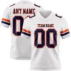 Custom White Navy-Orange Authentic Football Jersey