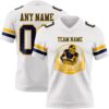 Custom White Navy-Gold Authentic Football Jersey