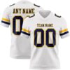 Custom White Navy-Gold Authentic Football Jersey