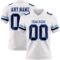 White2273 Custom White Navy-Light Blue Authentic Football Jersey