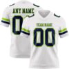 Custom White Navy-Neon Green Authentic Football Jersey