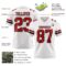 White2277-2 Custom White Red-Black Authentic Football Jersey