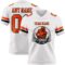 White2278-1 Custom White Orange-Black Authentic Football Jersey
