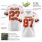 White2278-2 Custom White Orange-Black Authentic Football Jersey
