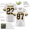 Custom White Black-Gold Authentic Football Jersey