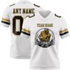 Custom White Black-Old Gold Authentic Football Jersey