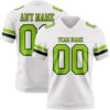 Custom White Neon Green-Black Authentic Football Jersey