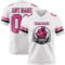 White2292-1 Custom White Pink-Black Authentic Football Jersey