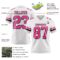 White2292-2 Custom White Pink-Black Authentic Football Jersey