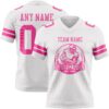 Custom White Pink Authentic Football Jersey