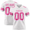 Custom White Pink Authentic Football Jersey