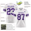 Custom White Purple Authentic Football Jersey