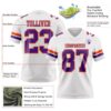 Custom White Purple-Orange Authentic Football Jersey