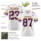 White2301-2 Custom White Purple-Gold Authentic Football Jersey