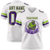 Custom White Purple-Neon Green Authentic Football Jersey