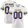 Custom White Purple-Neon Green Authentic Football Jersey