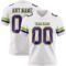 Custom White Purple-Neon Green Authentic Football Jersey
