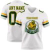 Custom White Green-Gold Authentic Football Jersey