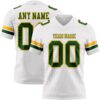 Custom White Green-Gold Authentic Football Jersey