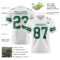 White2309-2 Custom White Kelly Green Authentic Football Jersey