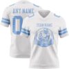 Custom White Light Blue Authentic Football Jersey