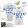 Custom White Light Blue Authentic Football Jersey