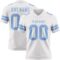 White2315 Custom White Light Blue Authentic Football Jersey
