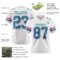 White2321-2 Custom White Teal-Pink Authentic Football Jersey