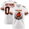 Custom White Brown-Orange Authentic Football Jersey