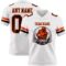 White2323-1 Custom White Brown-Orange Authentic Football Jersey