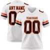 Custom White Brown-Orange Authentic Football Jersey