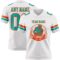 White2325-1 Custom White Aqua-Orange Authentic Football Jersey