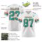 White2325-2 Custom White Aqua-Orange Authentic Football Jersey