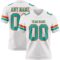 White2325 Custom White Aqua-Orange Authentic Football Jersey