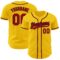 Custom Yellow Red-Navy Authentic Baseball Jersey