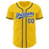 Custom Yellow Royal-White Authentic Baseball Jersey