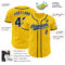 Custom Yellow Navy-Light Blue Authentic Baseball Jersey