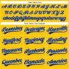 Custom Yellow Navy-Light Blue Authentic Baseball Jersey