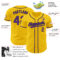 Custom Yellow Purple-Black Authentic Baseball Jersey