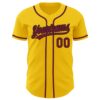 Custom Yellow Crimson-Black Authentic Baseball Jersey