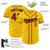 Custom Yellow Crimson-Black Authentic Baseball Jersey