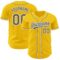 Custom Yellow Steel Gray-White Authentic Baseball Jersey