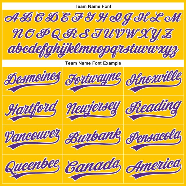Custom Yellow Purple-White Authentic Baseball Jersey