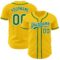 Custom Yellow Kelly Green-White Authentic Baseball Jersey