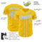 Custom Yellow Light Blue-White Authentic Baseball Jersey