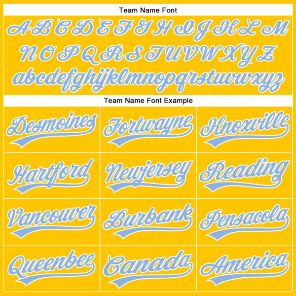 Custom Yellow Light Blue-White Authentic Baseball Jersey