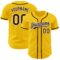 Custom Yellow Brown-White Authentic Baseball Jersey