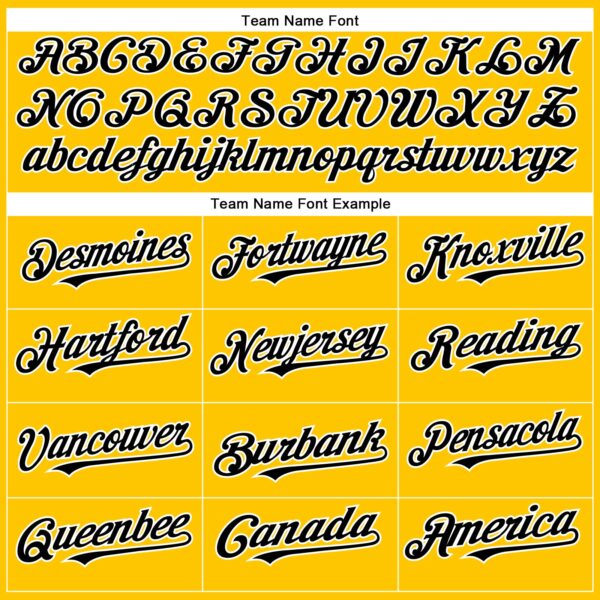 Custom Yellow Black-White Authentic Baseball Jersey